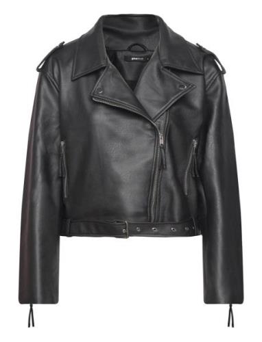 Basic Biker Jacket Nahkatakki Black Gina Tricot