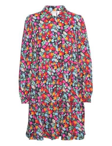 Yasalira Ls Shirt Dress S. Lyhyt Mekko Multi/patterned YAS