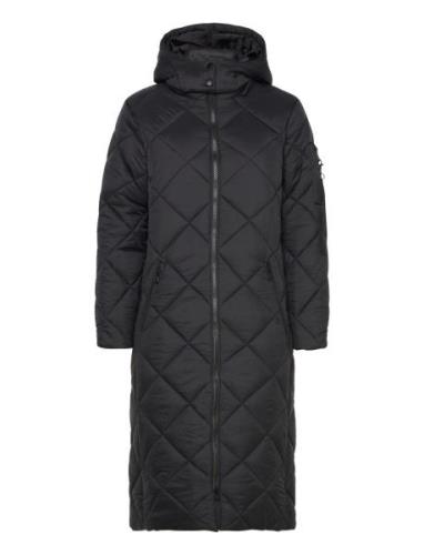 Crgaiagro Long Jacket Topattu Pitkä Takki Black Cream