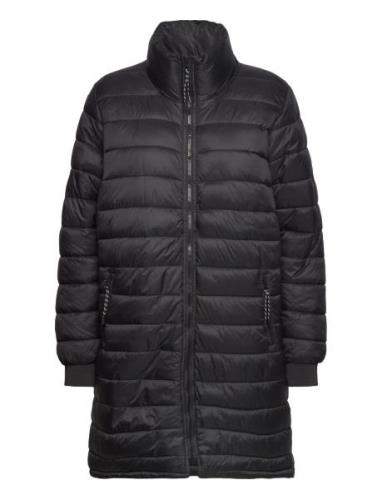 Kalira Long Jacket Topattu Pitkä Takki Black Kaffe