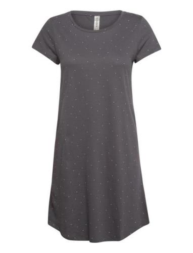 Nightdress Big Tee Aop Dots Yöpaita Grey Lindex