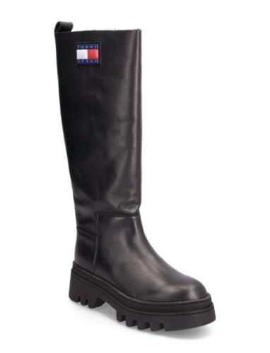 Tjw Fashion High Shaft Korkeavartiset Saapikkaat Black Tommy Hilfiger