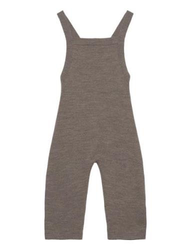 Baby Felted Overalls Jumpsuit Haalari Brown FUB