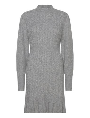 Vmvera Ls Short Knit Dress Vma Lyhyt Mekko Grey Vero Moda