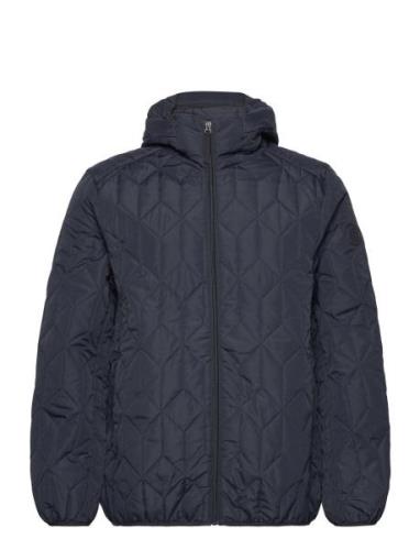 Puffer Jacket W?.Hood Vuorillinen Takki Topattu Takki Navy Lindbergh