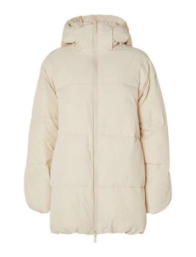 Slffraya Puffer Jacket B Vuorillinen Takki Topattu Takki Beige Selecte...