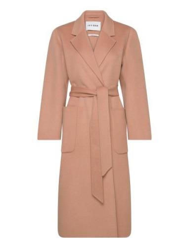 Belted Double Face Coat Outerwear Coats Winter Coats Pink IVY OAK