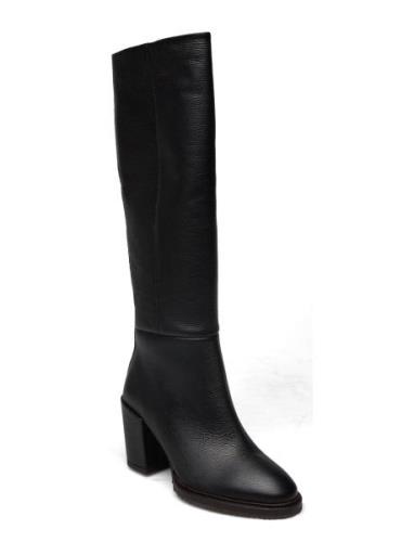 D6Willow Knee Boots Korkeavartiset Saapikkaat Black Dante6