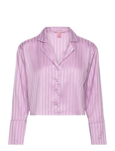 Jacket Ls Satin Jacquard Toppi Purple Hunkemöller