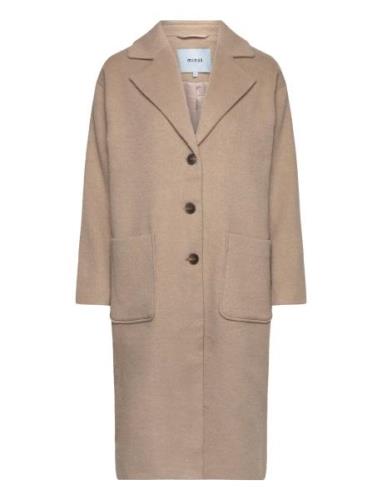 Mssally Wool Coat Outerwear Coats Winter Coats Beige Minus