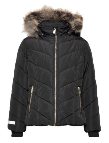 Jacket Hood W Fake Fur Toppatakki Black Lindex