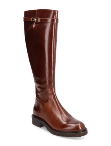 Long Boots Korkeavartiset Saapikkaat Brown Billi Bi