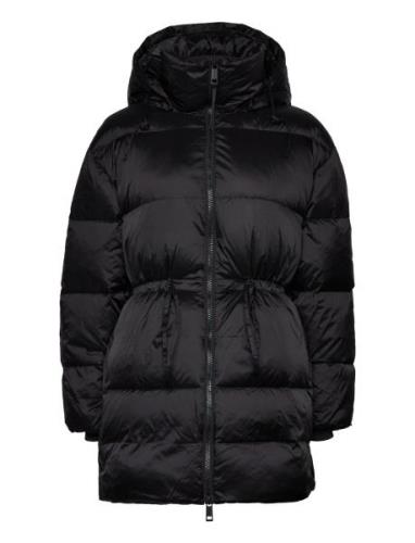 Waisted Down Padded Jacket Vuorillinen Takki Topattu Takki Black Calvi...