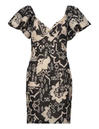 Deon Candra Jacquard Dress Lyhyt Mekko Black French Connection