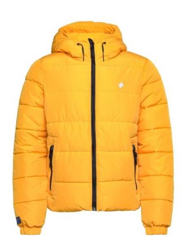 Hooded Sports Puffr Jacket Vuorillinen Takki Topattu Takki Yellow Supe...