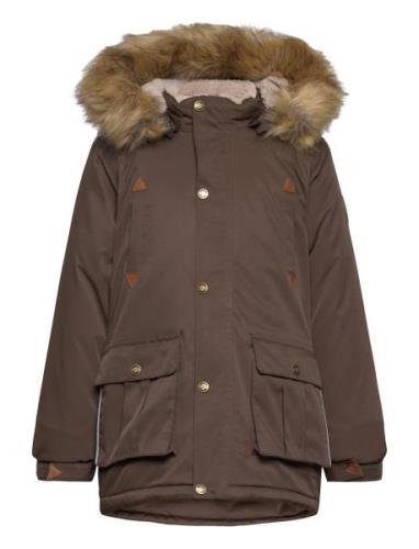 Twill Nylon Boy Parca Parka Takki Brown Mikk-line