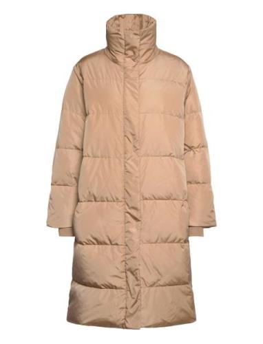 Downbblucky Coat Topattu Pitkä Takki Beige Bruuns Bazaar