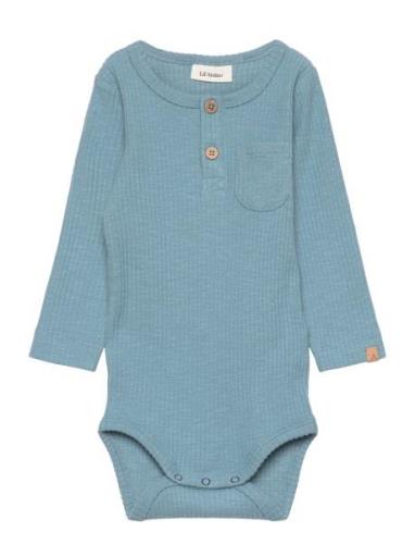 Nbmrajo Ls Slim Body Sep Lil Bodies Long-sleeved Blue Lil'Atelier