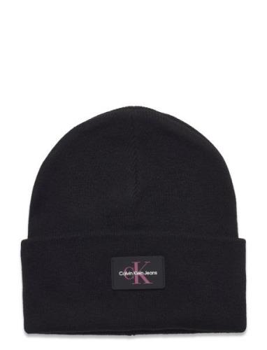 Monologo Rubber Beanie Accessories Headwear Beanies Black Calvin Klein