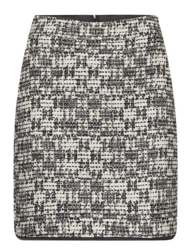 Check Boucle Skirt Lyhyt Hame Black Karl Lagerfeld