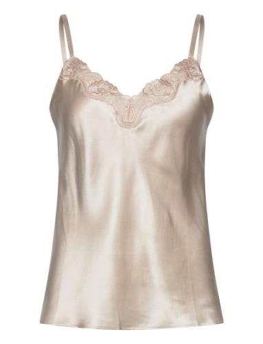 Pure Silk - Camisole W.lace Toppi Cream Lady Avenue