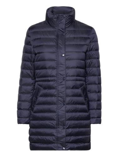 Light Down Coat Topattu Pitkä Takki Blue GANT