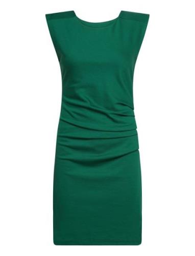 India Round-Neck Dress Lyhyt Mekko Green Kaffe