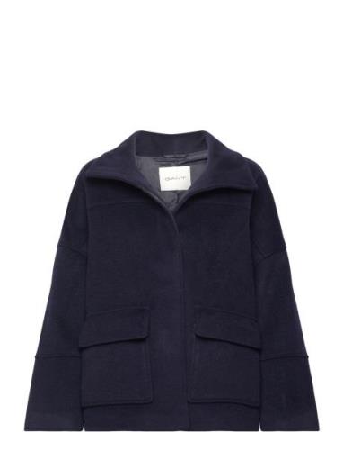 Cropped Wool Jacket Villakangastakki Navy GANT