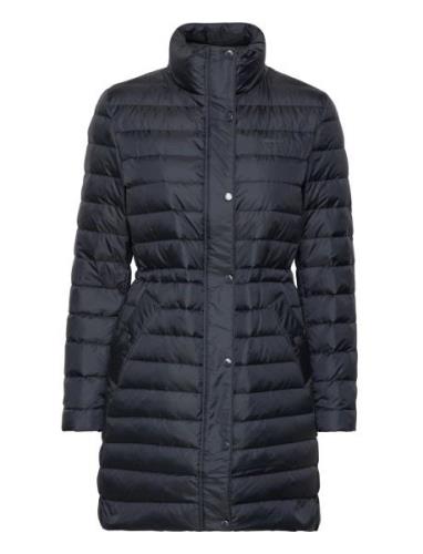 Light Down Coat Topattu Pitkä Takki Black GANT