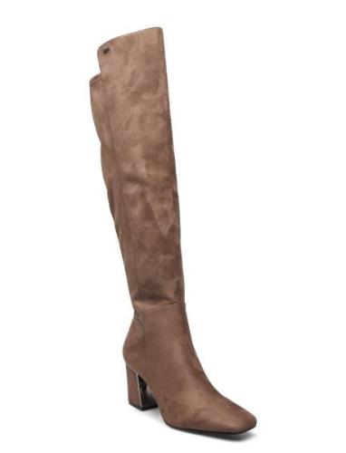 Cilli - Knee High Bo Korkeavartiset Saapikkaat Brown DKNY