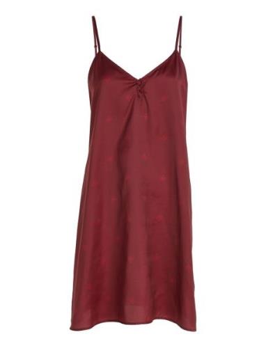 Satin Woven Nightdress Yöpaita Red Tommy Hilfiger