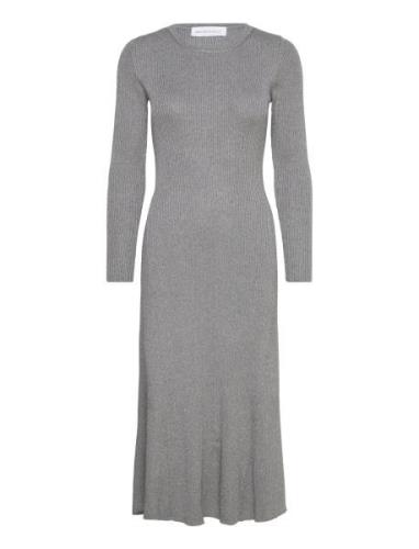 Slflura Lurex Ls Knit Dress Maksimekko Juhlamekko Grey Selected Femme