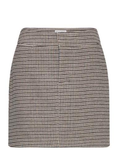 Skirt Tuva Check Lyhyt Hame Brown Lindex