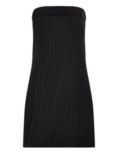 Pinstripe Tube Dress Lyhyt Mekko Black Gina Tricot