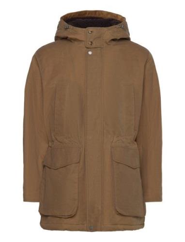 Waxed Shooting Field Parka Parka Takki Beige Baracuta