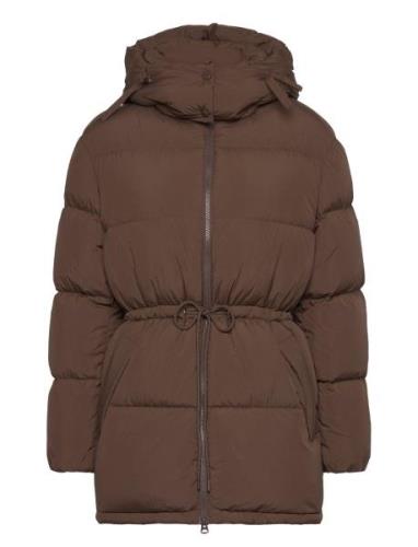 Mid Length Down Jacket Vuorillinen Takki Topattu Takki Brown GANT