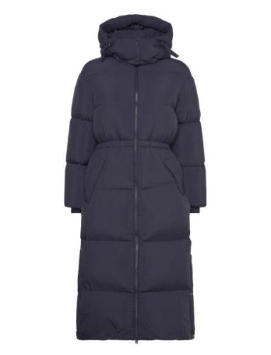 Full Length Down Coat Topattu Pitkä Takki Navy GANT