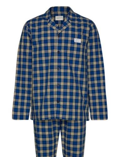 Check Pajama Set Shirt And Pants Pyjama Navy GANT