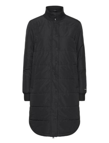 Cassidy W Long Puffer Jacket Topattu Pitkä Takki Black Weather Report