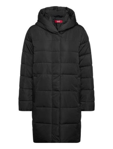 Women Coats Woven Regular Topattu Pitkä Takki Black Esprit Collection