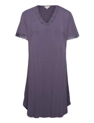 Bamboo Short Sleeve Nightdress With Yöpaita Blue Lady Avenue