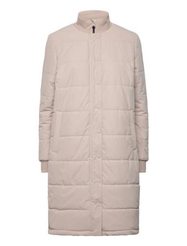 Cassidy W Long Puffer Jacket Topattu Pitkä Takki Beige Weather Report