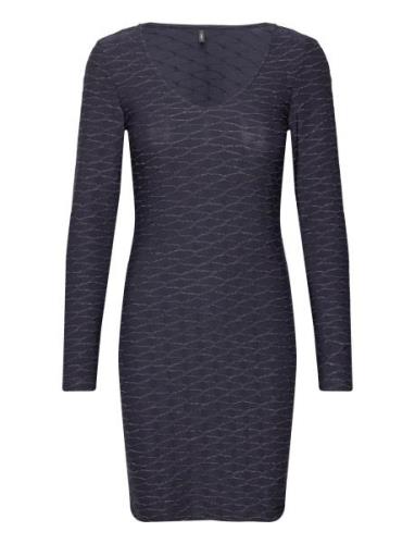 Onlastra L/S V-Neck Glitter Dress Jrs Lyhyt Mekko Navy ONLY