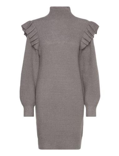 Vibooba Frill Dress /B Lyhyt Mekko Grey Vila