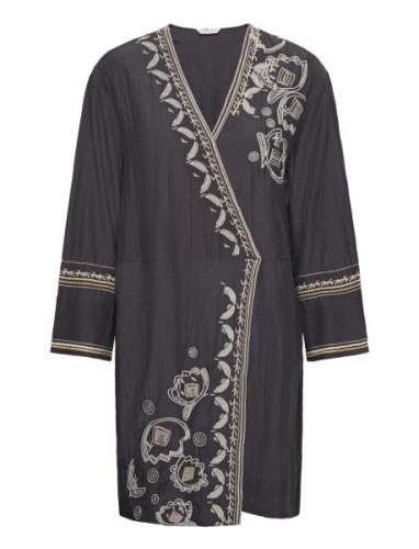 Sabrina Wrap Dress Lyhyt Mekko Black ODD MOLLY