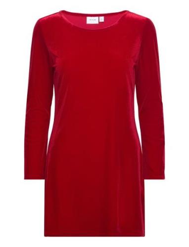 Vivelvo L/S Dress/Ln Lyhyt Mekko Red Vila