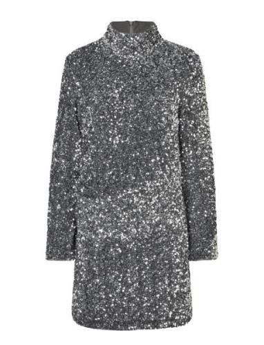 Shimmer Slim Dress Lyhyt Mekko Silver Second Female