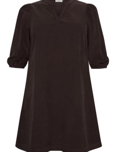 Kcline Dress Lyhyt Mekko Brown Kaffe Curve