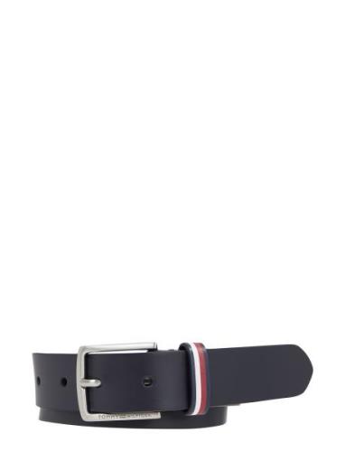 Leather Belt Vyö Navy Tommy Hilfiger