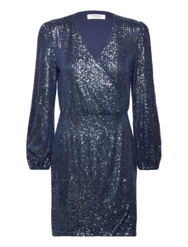 Sequin Dress Lyhyt Mekko Blue Rosemunde